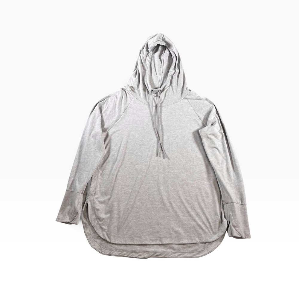 Athleta Womens XL Gray Uptempo Hoodie Pullover Long Sleeve Thumbholes 382882-10